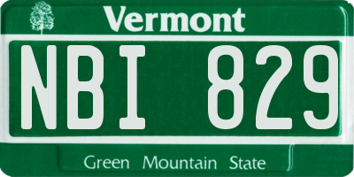 VT license plate NBI829