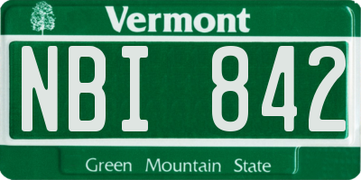 VT license plate NBI842