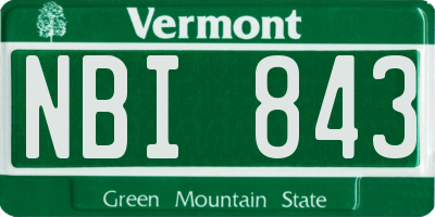 VT license plate NBI843