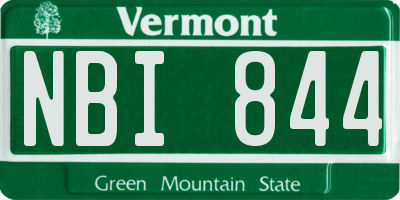 VT license plate NBI844