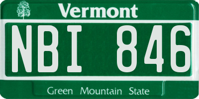 VT license plate NBI846