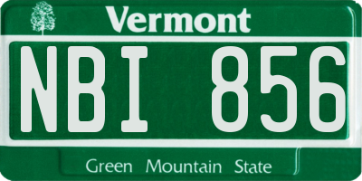 VT license plate NBI856