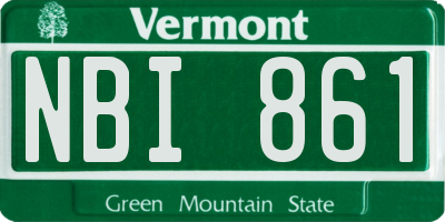 VT license plate NBI861