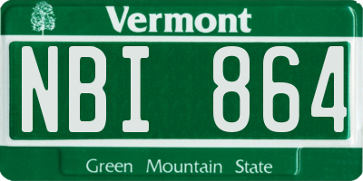 VT license plate NBI864