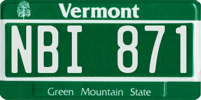 VT license plate NBI871