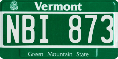 VT license plate NBI873