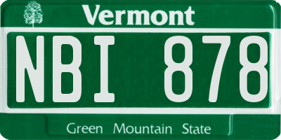 VT license plate NBI878
