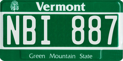 VT license plate NBI887