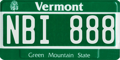 VT license plate NBI888