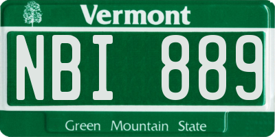 VT license plate NBI889