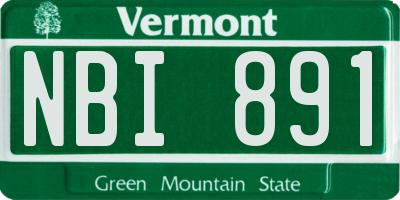 VT license plate NBI891