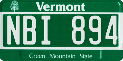 VT license plate NBI894
