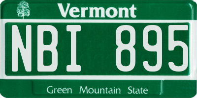 VT license plate NBI895