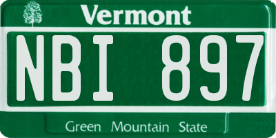 VT license plate NBI897
