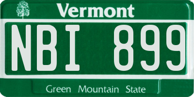 VT license plate NBI899