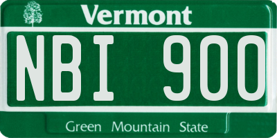 VT license plate NBI900