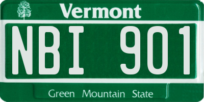 VT license plate NBI901