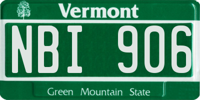 VT license plate NBI906
