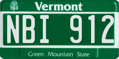 VT license plate NBI912