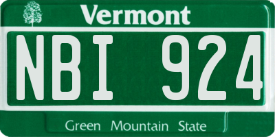 VT license plate NBI924