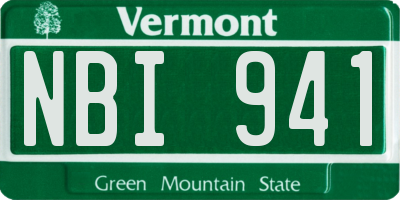 VT license plate NBI941