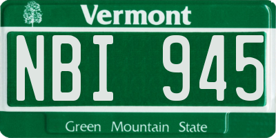 VT license plate NBI945
