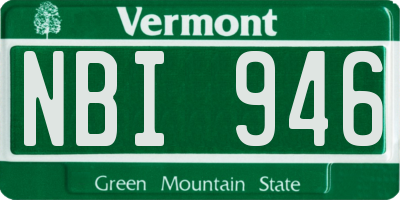 VT license plate NBI946