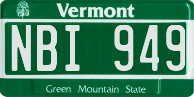VT license plate NBI949
