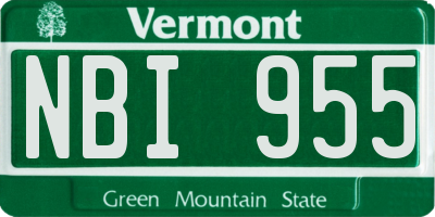 VT license plate NBI955