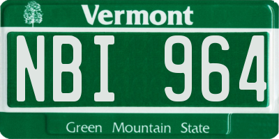 VT license plate NBI964