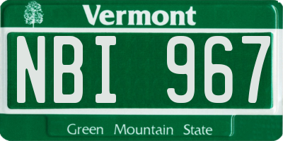 VT license plate NBI967