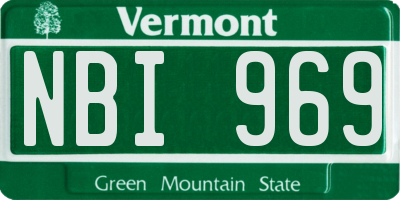 VT license plate NBI969