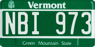 VT license plate NBI973