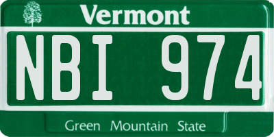 VT license plate NBI974