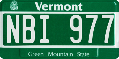 VT license plate NBI977