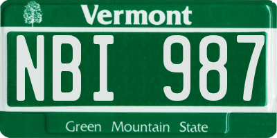VT license plate NBI987