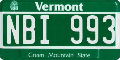 VT license plate NBI993