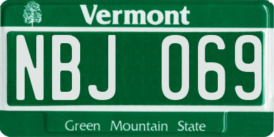 VT license plate NBJ069