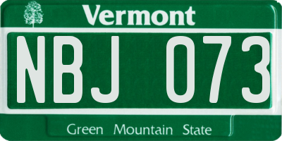 VT license plate NBJ073