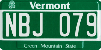 VT license plate NBJ079