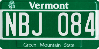 VT license plate NBJ084