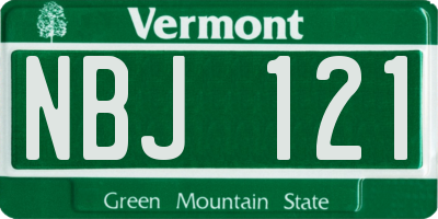 VT license plate NBJ121