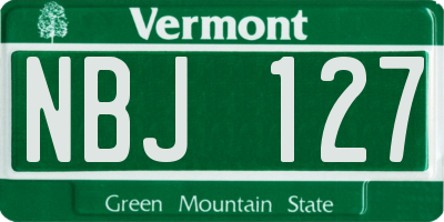 VT license plate NBJ127