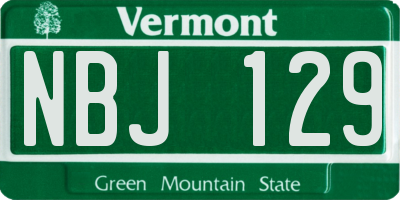 VT license plate NBJ129