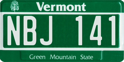 VT license plate NBJ141