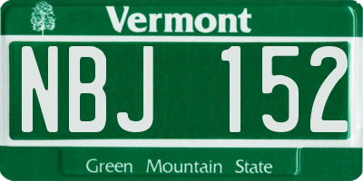VT license plate NBJ152
