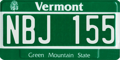VT license plate NBJ155