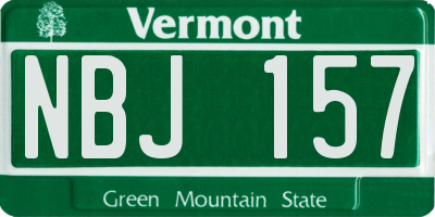 VT license plate NBJ157