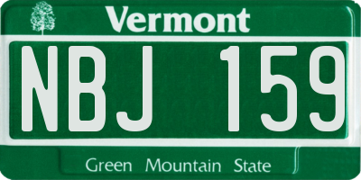 VT license plate NBJ159