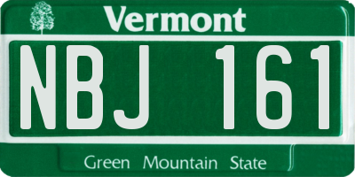 VT license plate NBJ161